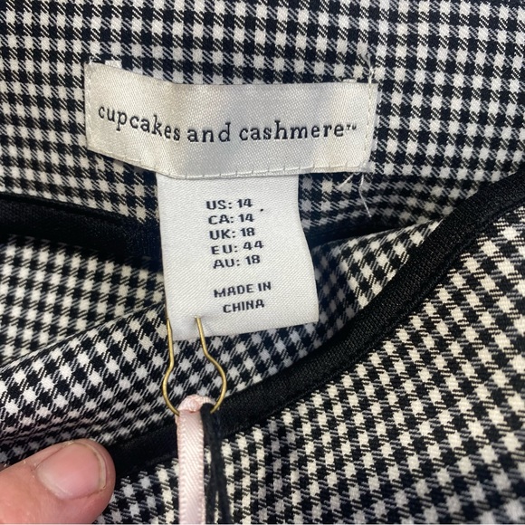 Cupcakes & Cashmere Black &White Gingham Checkered  Woman’s Tank Top NWT 14 - Picture 9 of 13